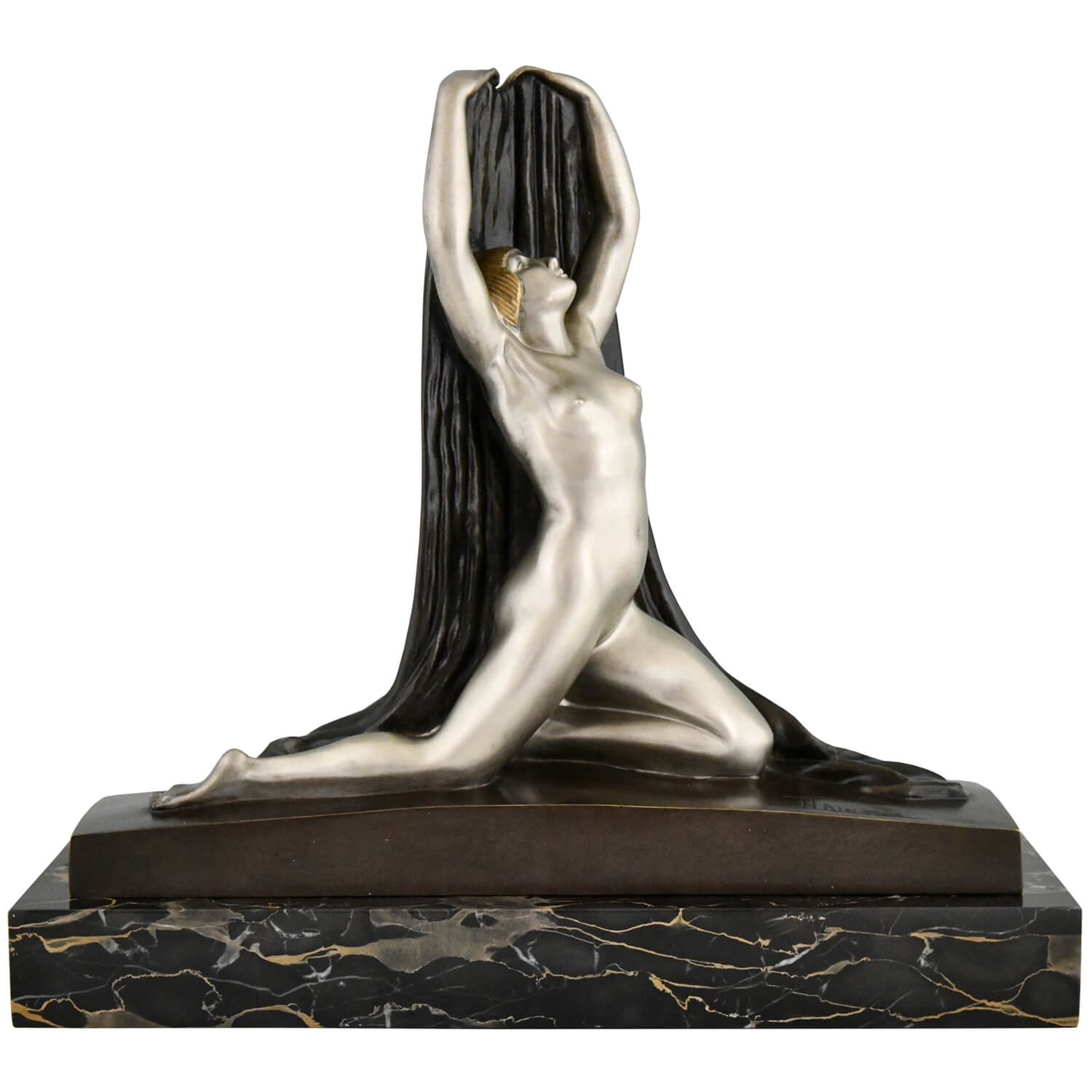 Art Deco bronze sculpture Trinque nude - 1