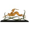 Art Deco sculpture of a leaping deer