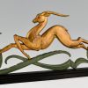 Art Deco sculpture of a leaping deer