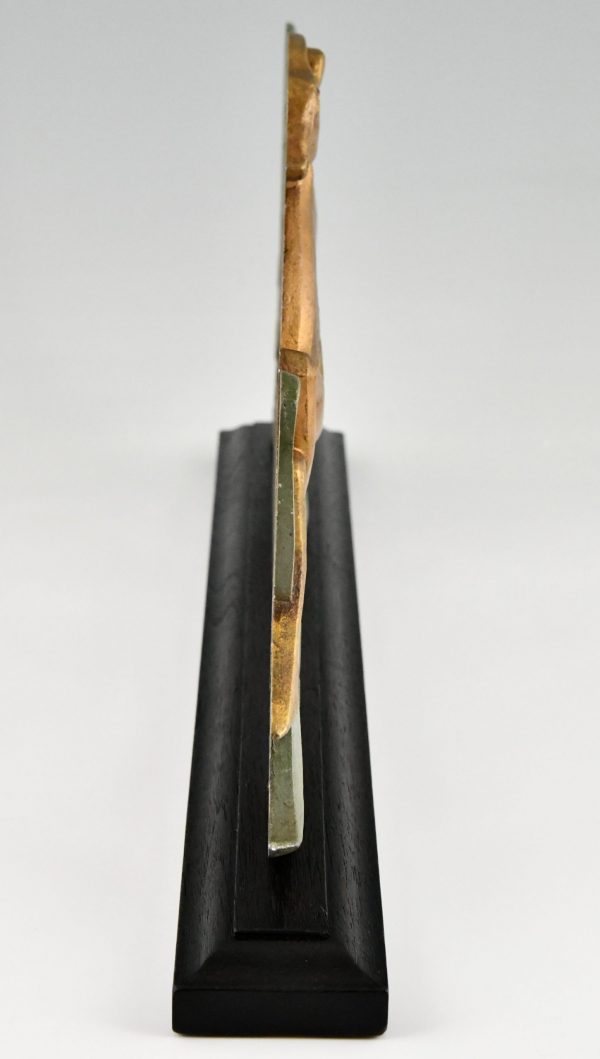 Art Deco sculpture of a leaping deer