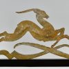 Art Deco sculpture of a leaping deer