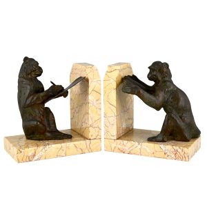 Art Deco monkey bookends Carlier - 2