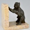 Art Deco monkey bookends