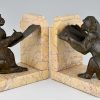 Art Deco monkey bookends