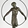 Sculpture Art Deco danseuse au cerceau Harmonie