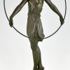 Art Deco sculpture dancer with hoop Harmonie