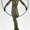 Art Deco sculptuur danseres met hoepel Harmonie