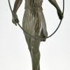 Sculpture Art Deco danseuse au cerceau Harmonie