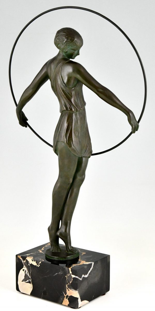 Art Deco sculpture dancer with hoop Harmonie