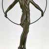 Sculpture Art Deco danseuse au cerceau Harmonie