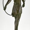 Sculpture Art Deco danseuse au cerceau Harmonie