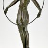 Sculpture Art Deco danseuse au cerceau Harmonie