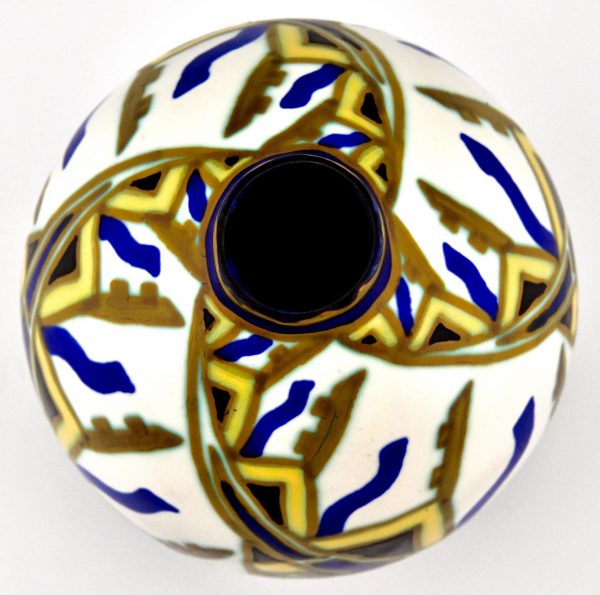 Vase céramique Art Deco motifs stylisées