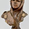 Art Nouveau bronzen sculptuur buste vrouw Dalila