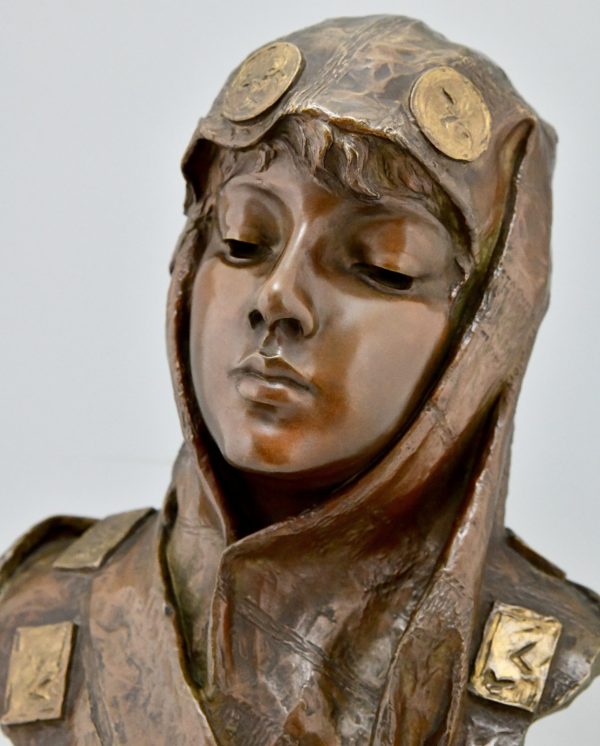 Art Nouveau bronzen sculptuur buste vrouw Dalila