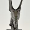 Art Deco bronzen sculptuur van een eend