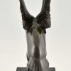 Art Deco bronzen sculptuur van een eend