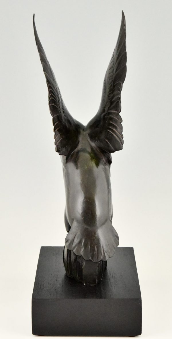 Art Deco bronzen sculptuur van een eend