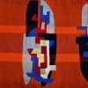 Mid-century unique abstract tapestry handwoven by the artist.