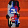 Mid-century unique abstract tapestry handwoven by the artist.