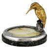 Antique bronze tray with a kingfisher.