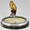 Antique bronze tray with a kingfisher.