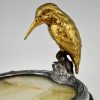 Antique bronze tray with a kingfisher.