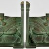 Art Deco bronze Lamassu bookends