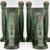 Art Deco bronze Lamassu bookends