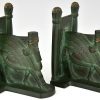 Art Deco bronze Lamassu bookends