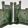 Art Deco boekensteunen brons Lamassu