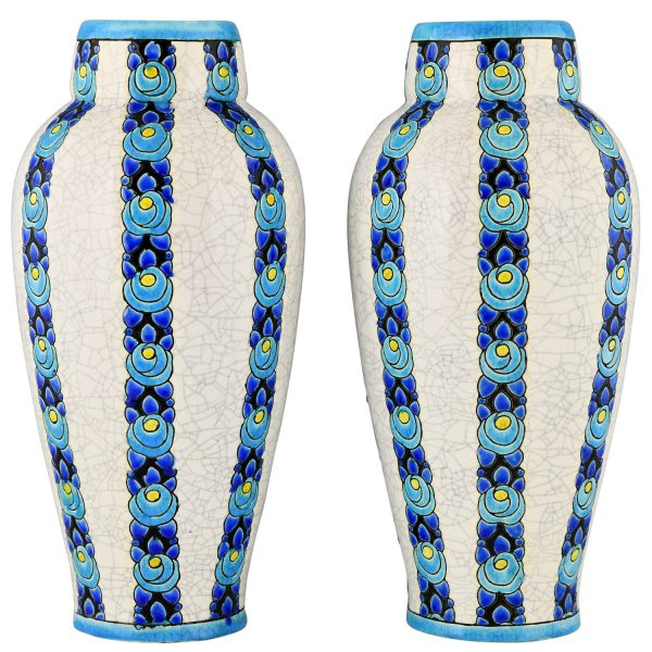 A pair of Art Deco vases by Boch Freres