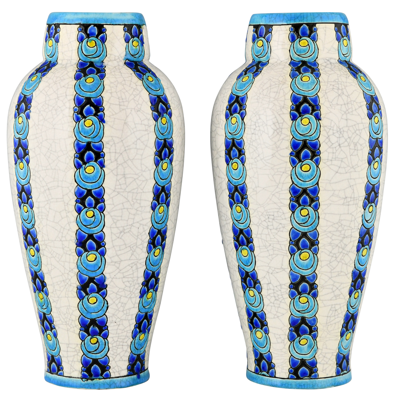 Paar Art Deco Vasen Boch Freres