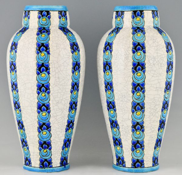 A pair of Art Deco vases by Boch Freres