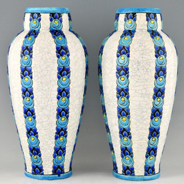 Paar Art Deco Vasen Boch Freres