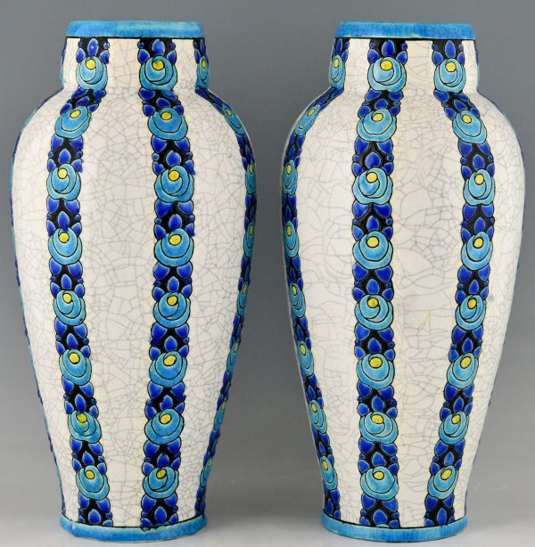A pair of Art Deco vases by Boch Freres