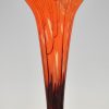 Vase Art Deco verre orange Art Deco Cardamines