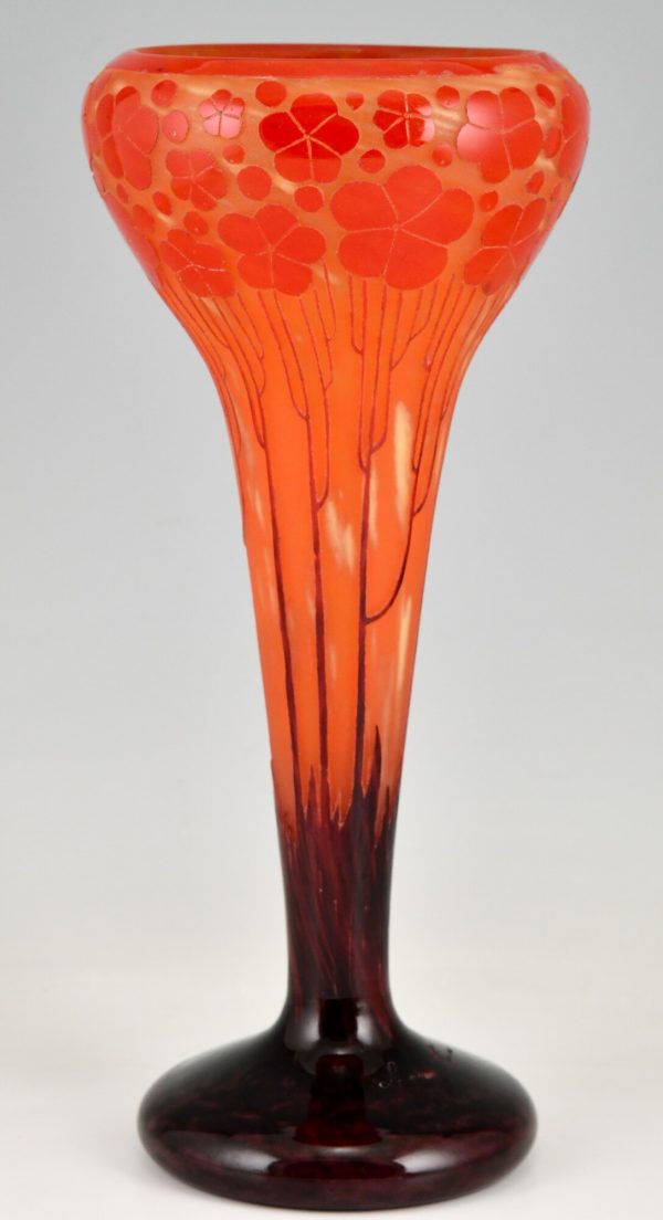Art Deco cameo glass vase Cardamines