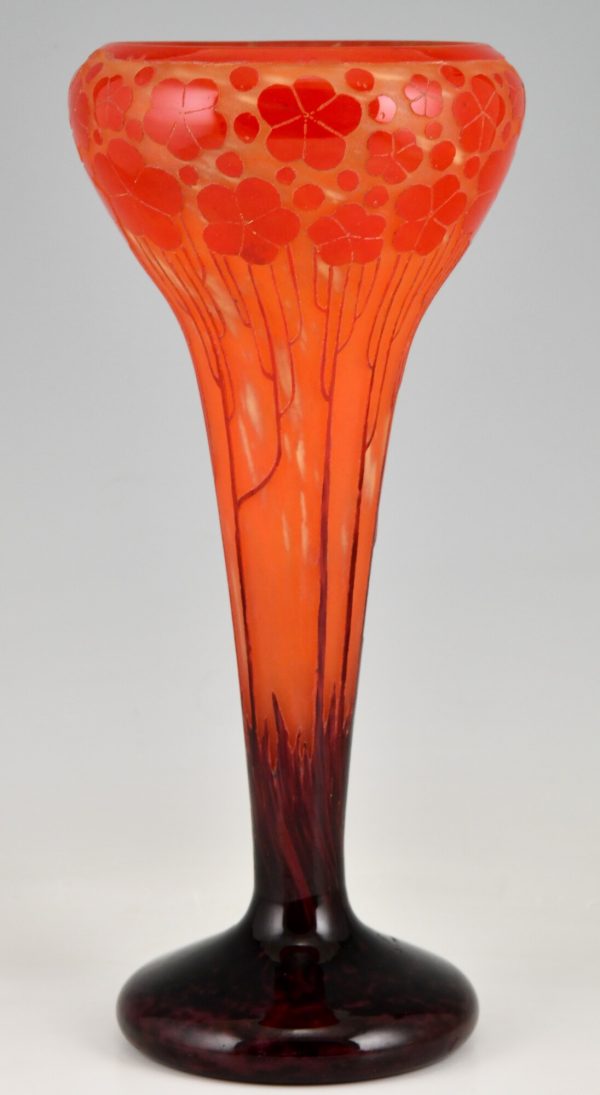 Art Deco cameo glass vase Cardamines