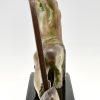 Art Deco sculpture bending bar man l’age du bronze