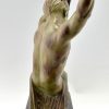 Art Deco sculpture bending bar man l’age du bronze