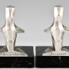 Art Deco bronze penguin bookends