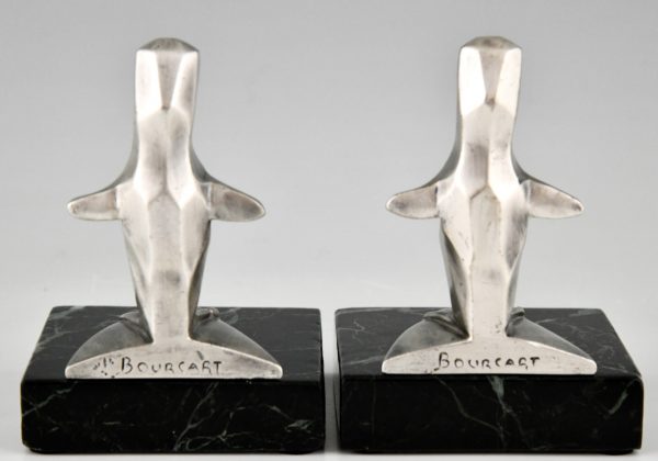 Art Deco bronze penguin bookends