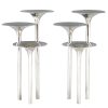 Mid Century pair of silvered flower stands or candleholders