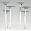 Mid Century pair of silvered flower stands or candleholders