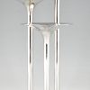 Mid Century pair of silvered flower stands or candleholders