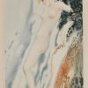 Pair of Art Deco etchings nudes in the waves