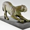 Art Deco sculpture of a panther