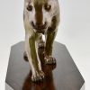 Art Deco sculpture of a panther