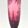 Dahlias Art Deco vase verre Cameo